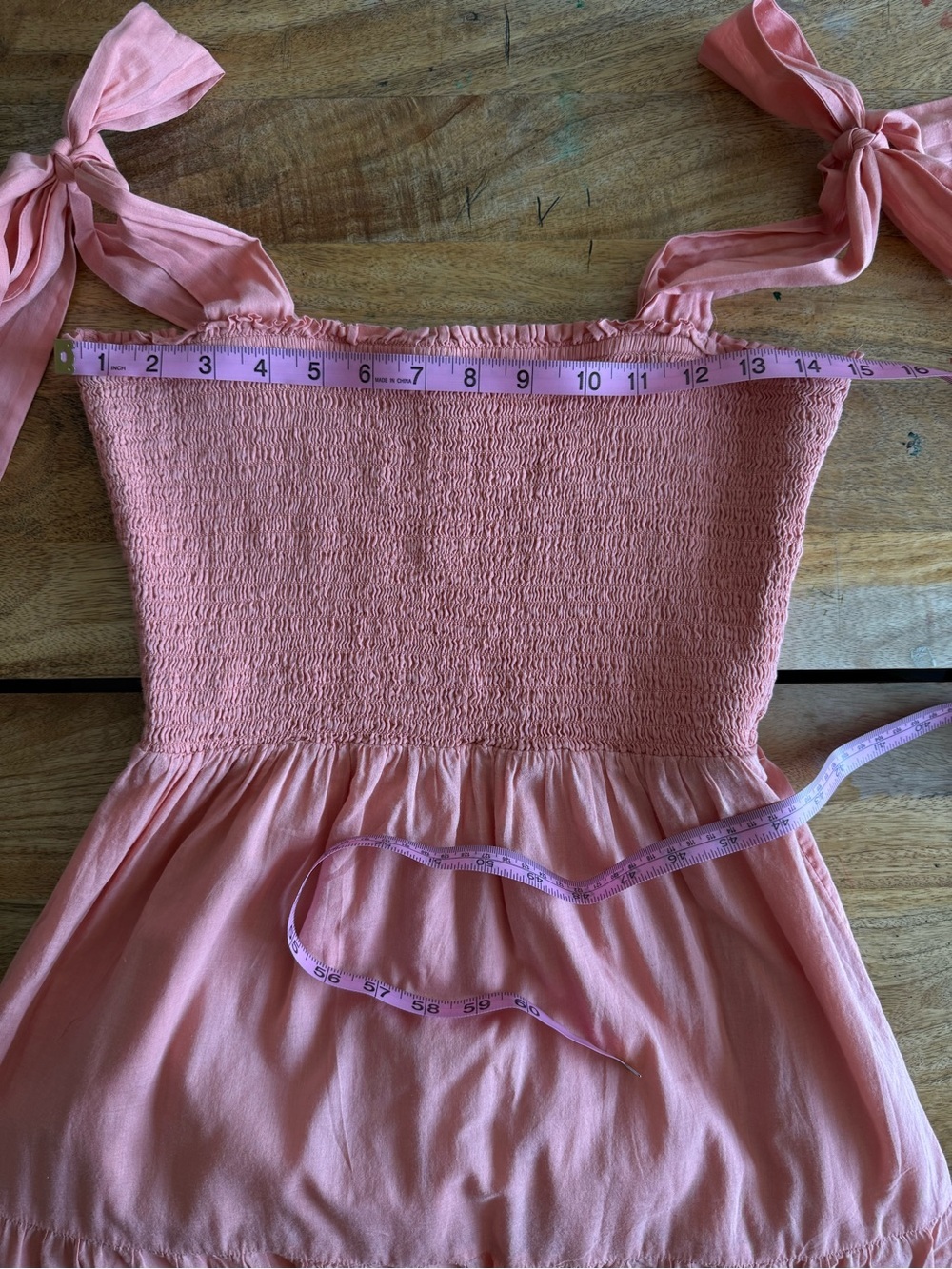 Wilfred Alba Smocked Maxi Dress Coral Pink Tiered S - Picture 11 of 13